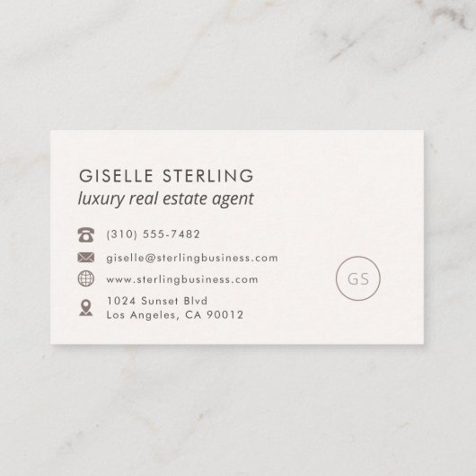 Luxe makelaar Blush Pink Minimalist Visitekaartje (Achterkant)