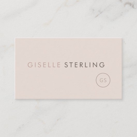 Luxe makelaar Blush Pink Minimalist Visitekaartje (Voorkant)
