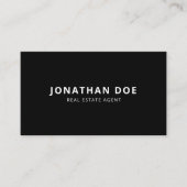 Luxe Makelaar Elegante Zwarte QR-code Visitekaartje (Voorkant)