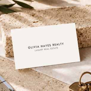 Luxe Makelaar Minimalistische Vastgoed Ivory Visitekaartje