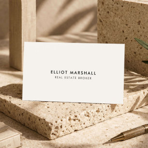 Luxe Makelaar Modern Minimalistisch Ivoorkleurig Visitekaartje