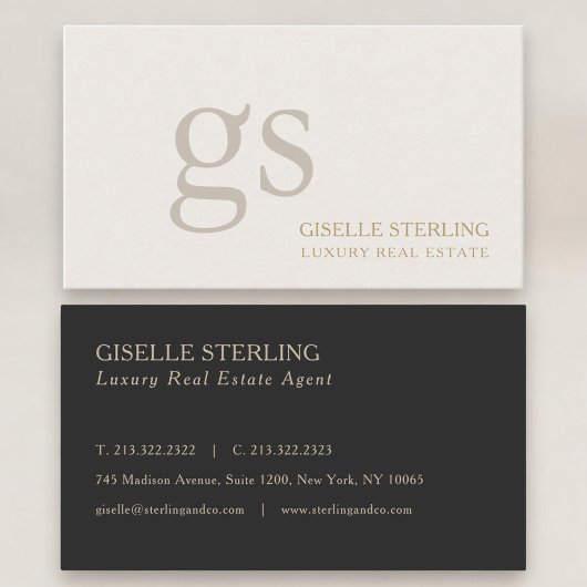 Luxe Makelaar Monogram Professioneel Visitekaartje