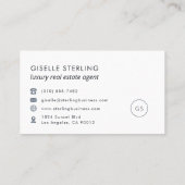 Luxe makelaar Navy Blue Modern Visitekaartje (Achterkant)