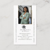Luxe makelaar Palm Tree Monogram foto Visitekaartje (Achterkant)