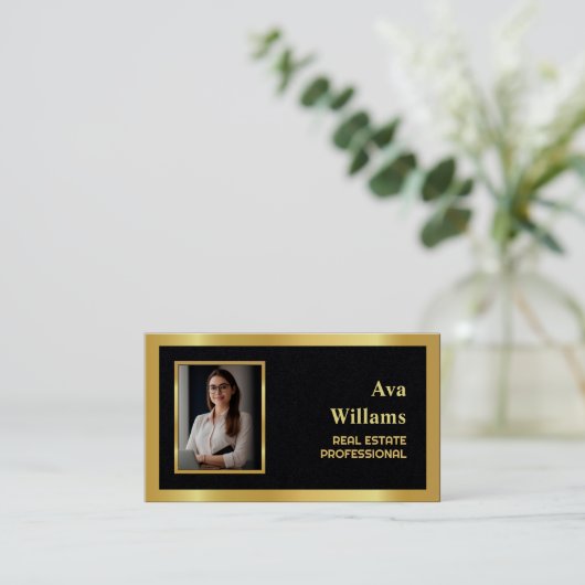 Luxe makelaar Premium Visitekaartje (Staand voorkant)