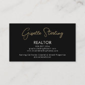 Luxe Makelaar QR-code Zwart Goud Foto  Visitekaartje (Achterkant)