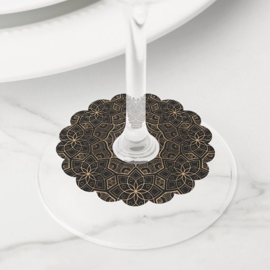 Luxe Mandala 3 Wijnglaslabel (Dichtbij)