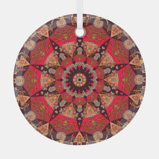 Luxe mandala naadloos, sterrenbloem. glas ornament (Voorkant)