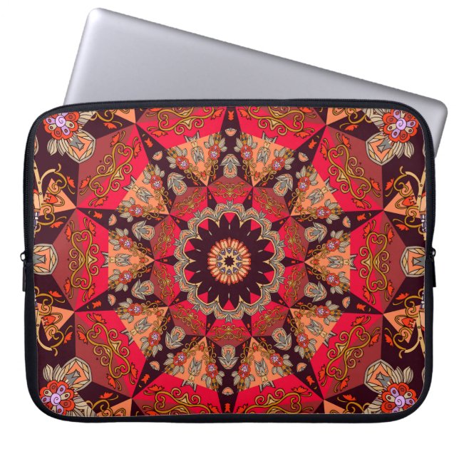 Luxe mandala naadloos, sterrenbloem. laptop sleeve (Voorkant)