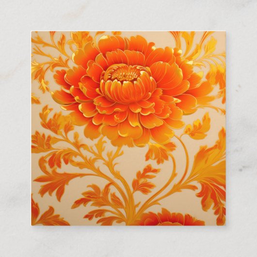 Luxe Mandarijn Bloemen Trouwregister Informatiekaartje (Achterkant)