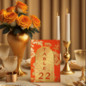 Luxe Mandarijn Sinaasappel & Gouden bruiloft Kaart