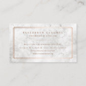 Luxe Marbel Blush Pink Rose Gold Foil Bow Visitekaartje (Achterkant)