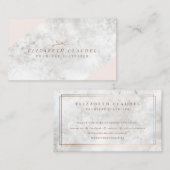 Luxe Marbel Blush Pink Rose Gold Foil Bow Visitekaartje (Voorkant / Achterkant)