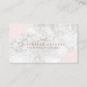 Luxe Marbel Blush Pink Rose Gold Foil Bow Visitekaartje (Voorkant)