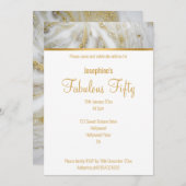 LUXE MARBLE AND PEARL GOLD CUSTOM INVITATION KAART (Voorkant / Achterkant)