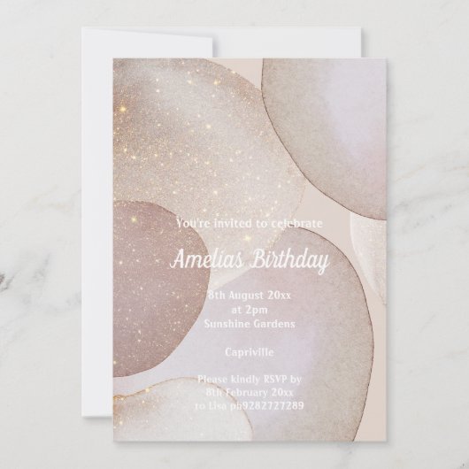 LUXE MARBLE BUBBLE BIRTHDAY KAART (Voorkant)