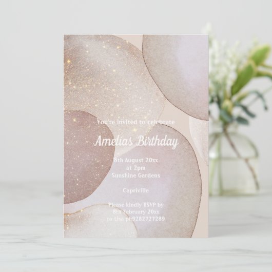 LUXE MARBLE BUBBLE BIRTHDAY KAART (Staand voorkant)