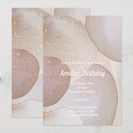 LUXE MARBLE BUBBLE BIRTHDAY KAART (Voorkant / Achterkant)