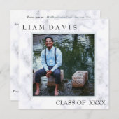 Luxe Marble Christelijk Afstuderen Uitnodiging (Voorkant / Achterkant)