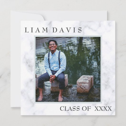 Luxe Marble Christelijk Afstuderen Uitnodiging (Voorkant)