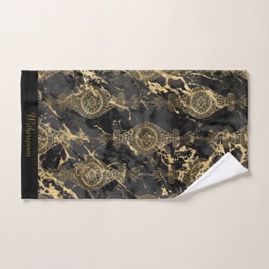 LUXE MARBLE CUSTOEL TOWEL SET BAD HANDDOEK (Handdoek)