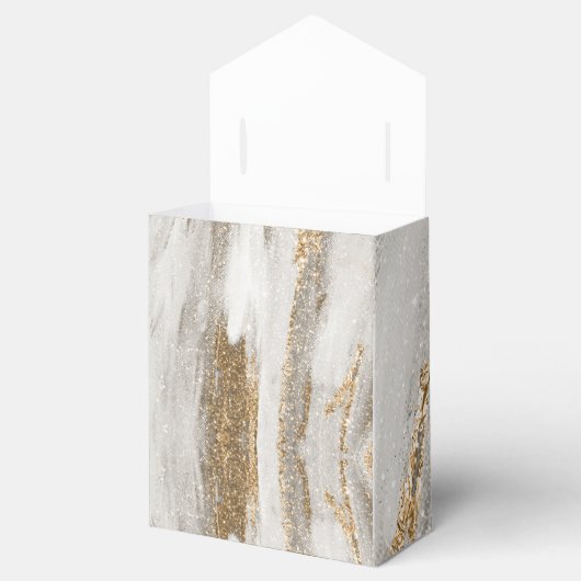 Luxe Marble Gold Strokes wit en grijs Bedankdoosjes (Geopend)