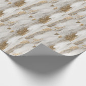 Luxe Marble Gold Strokes wit en grijs Cadeaupapier (Hoek)