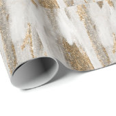Luxe Marble Gold Strokes wit en grijs Cadeaupapier (Rol Hoek)