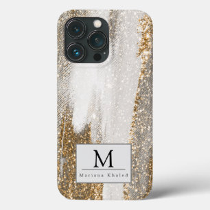 Luxe Marble Gold Strokes wit en grijs Case-Mate iPhone Case