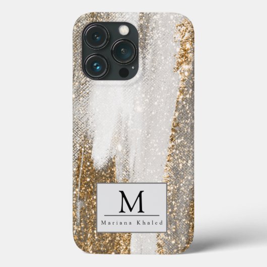 Luxe Marble Gold Strokes wit en grijs Case-Mate iPhone Case (Achterkant)