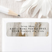 Luxe Marble Gold Strokes wit en grijs Etiket (Insitu)