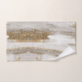 Luxe Marble Gold Strokes wit en grijs Handdoek (Handdoek)