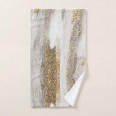 Luxe Marble Gold Strokes wit en grijs Handdoek (Handdoek)