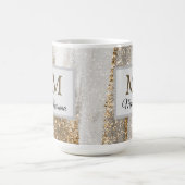 Luxe Marble Gold Strokes wit en grijs Koffiemok (Center)