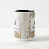 Luxe Marble Gold Strokes wit en grijs Mok (Midden)