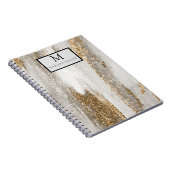 Luxe Marble Gold Strokes wit en grijs Notitieboek (Rechterzijde)