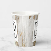 Luxe Marble Gold Strokes wit en grijs Papieren Bekers (Links)