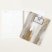 Luxe Marble Gold Strokes wit en grijs Planner (Display)
