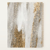 Luxe Marble Gold Strokes wit en grijs Planner (Achterkant)