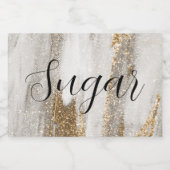 Luxe Marble Gold Strokes wit en grijs Voedselcontainer Etiket (Enkel label)