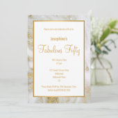 LUXE MARBLE PEARL GOLD 2 CUSTOM INVITATION KAART (Staand voorkant)