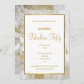 LUXE MARBLE PEARL GOLD 2 CUSTOM INVITATION KAART (Voorkant / Achterkant)