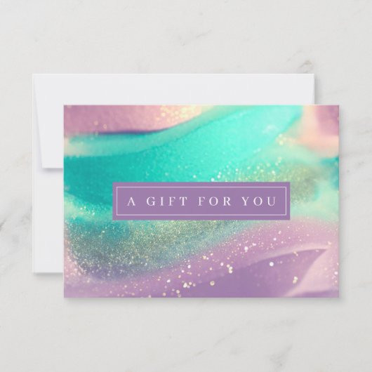 Luxe Marble Pink Blauwgroen Zakelijk Cadeaubon (Voorkant)