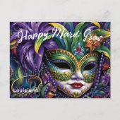 💜💛Luxe Mardi Gras Briefkaart (Voorkant)