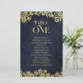 Luxe marine blauw en goud bloeien winter bruiloft (Staand voorkant)