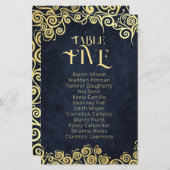 Luxe marine blauw en goud bloeien winter bruiloft (Voorkant / Achterkant)