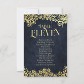 Luxe marine blauw en goud bloeien winter bruiloft kaart (Voorkant)