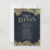 Luxe marine blauw en goud bloeien winter bruiloft kaart (Achterkant)