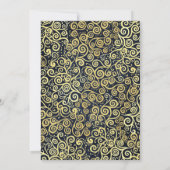 Luxe marine blauw en goud bloeien winter bruiloft save the date (Achterkant)