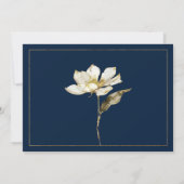 Luxe marine blauw goud witte bloem Dank u Kaart